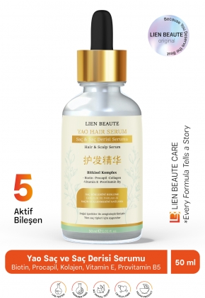 Yao Saç ve Saç Derisi Serumu Biotin, Procapil, Kolajen Özlü Saç Kökü Besleyici, Dökülme Karşıtı Etki Yao Saç ve Saç Derisi Serumu Biotin, Procapil, Kolajen Özlü Saç Kökü Besleyici, Dökülme Karşıtı Etki